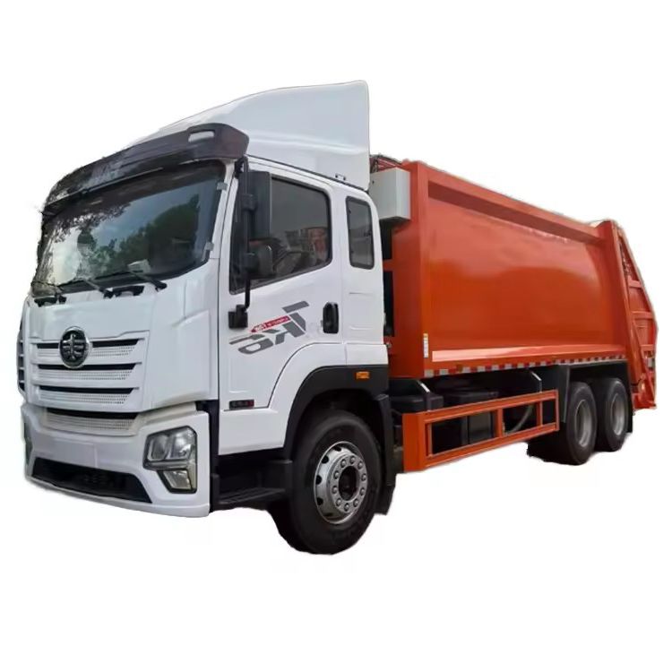 Мощный мусорный грузовик FAW Jiefang 6x4 с передовой технологией уплотнения