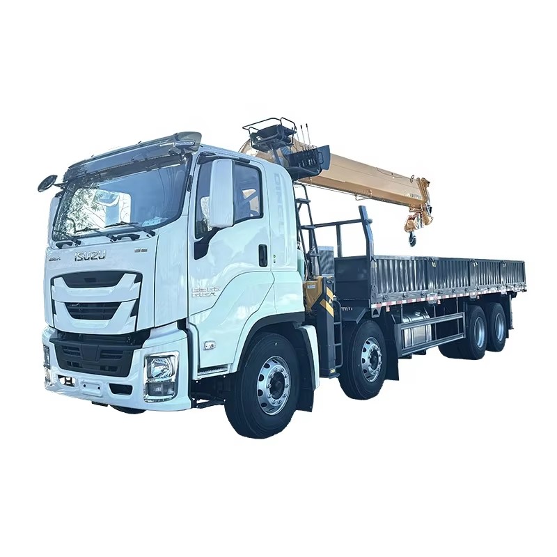 1SUZU GIGA 8x4 грузовик установленный кран 12 тонн телескопический кран для продажи