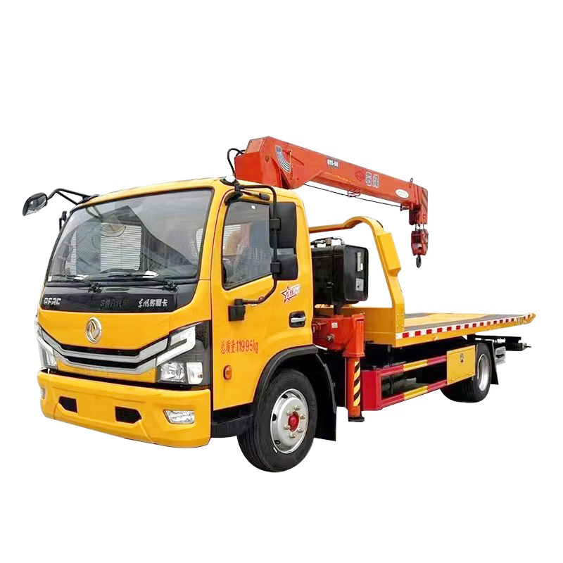 Dongfeng Rollback буксирующий грузовик устанавливается с 5-тонным бум кран плоскосложный грузовик дл