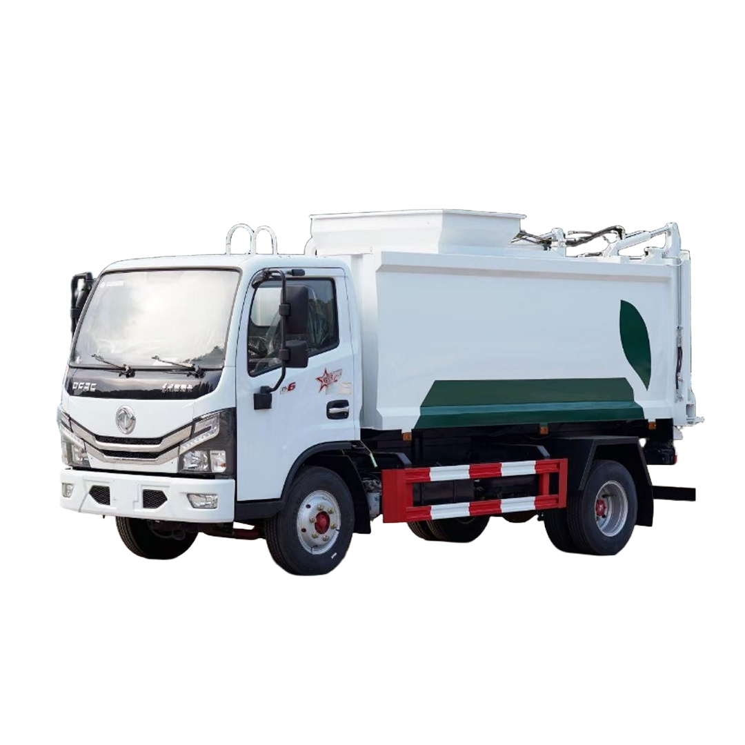Dongfeng 8CBM Ручное сжатие мусорный грузовик Протекающий дизайн боковой загрузки муниципального/вну