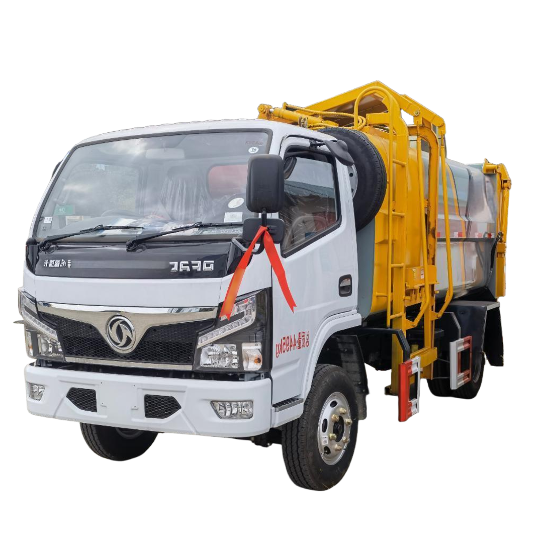 Dongfeng 5-Cbm Автоматический дизельный мусорный грузовик 4x2 привод колеса фабрики-прямой боковой у