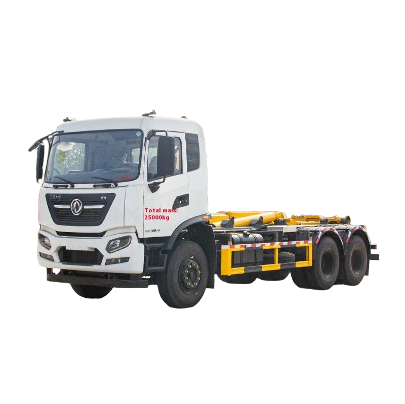 Dongfeng Tianjin 18-квадратный задний двойный мост крюк-рука мусорный грузовик 6x4 самотягаемый роли